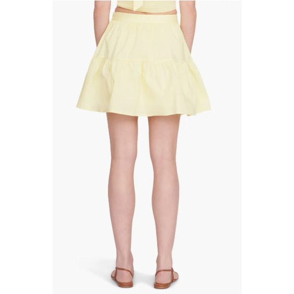 NEW STAUD Sea Mini Skirt Stretch Cotton Buttery Ruffled Sunray Women's Size 10 - Picture 8 of 11
